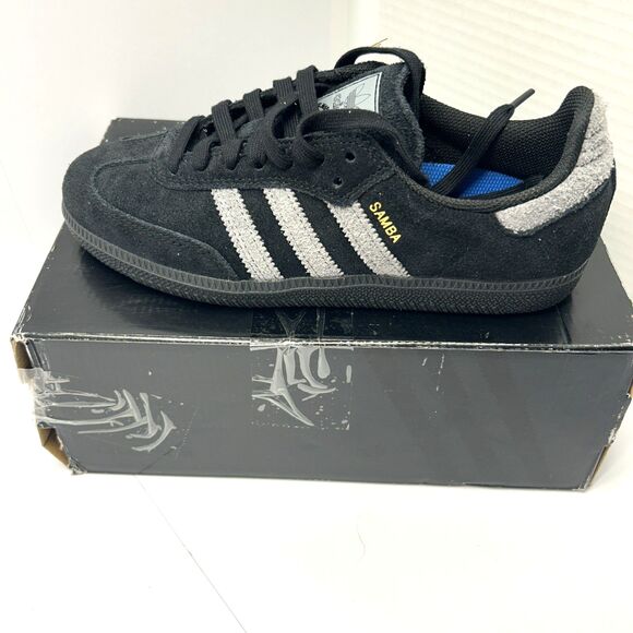 Adidas Samba ADV Black Grey Skateboard Shoes YOUTH Size 5.5 New in Box - Picture 1 of 10
